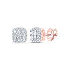 14kt Rose Gold Square Diamond Elegance Earrings - Splendid Jewellery