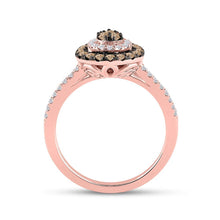 Load image into Gallery viewer, 14kt Rose Gold Teardrop Brown Diamond Cluster Ring - A Mesmerizing Delight - Splendid Jewellery