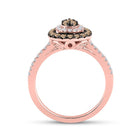 14kt Rose Gold Teardrop Brown Diamond Cluster Ring - A Mesmerizing Delight - Second Side View