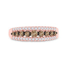 14kt Rose Gold Triple Row Brown Diamond Band - A Mesmerizing Delight - Splendid Jewellery