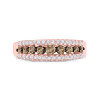 14kt Rose Gold Triple Row Brown Diamond Band - A Mesmerizing Delight - Splendid Jewellery