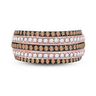 14kt Rose Gold Women's Round Brown Diamond Stripe Band Ring 1 Cttw | Luxurious Elegance Collection - Splendid Jewellery