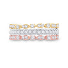 14kt Tri-Tone Gold Diamond Convertible Stackable Band Ring: A Mesmerizing Statement of Elegance - Front View