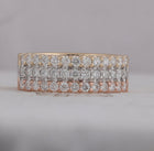 14kt Tri-Tone Gold Triple Row Diamond Band Ring - Front View