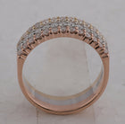 14kt Tri-Tone Gold Triple Row Diamond Band Ring - Second Side View