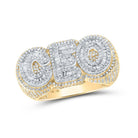 14kt Two - tone Gold Baguette Diamond CEO Band Ring - 2 Cttw - Splendid Jewellery