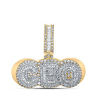14kt Two - tone Gold Baguette Diamond CEO Charm Pendant - 3 Cttw - Splendid Jewellery