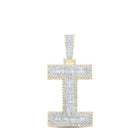 14kt Two - tone Gold Baguette Diamond I Initial Charm Pendant for Men - 1 - 3/4 Cttw | Splendid Jewellery - Splendid Jewellery