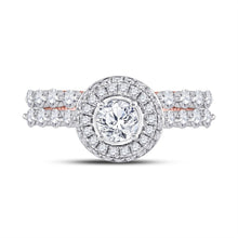 Load image into Gallery viewer, 14kt Two - tone Gold Diamond and Sapphire Bridal Wedding Ring Band Set - Splendid Jewellery
