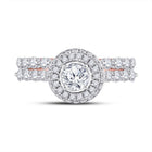14kt Two - tone Gold Diamond and Sapphire Bridal Wedding Ring Band Set - Splendid Jewellery