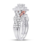 14kt Two-tone Gold Diamond and Sapphire Wedding Ring Band Set - Eternal Elegance - Second Side View