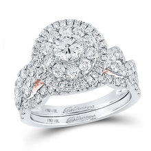 Load image into Gallery viewer, 14kt Two - tone Gold Diamond and Sapphire Wedding Ring Band Set - Eternal Elegance - Splendid Jewellery