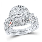 14kt Two-tone Gold Diamond and Sapphire Wedding Ring Band Set - Eternal Elegance - Top View