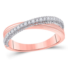 Load image into Gallery viewer, 14kt Two-tone Gold Diamond Crossover Fashion Ring - Top View