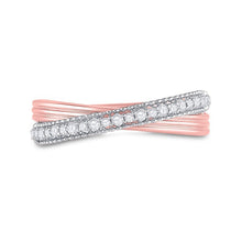 Load image into Gallery viewer, 14kt Two - tone Gold Diamond Crossover Fashion Ring - Splendid Jewellery