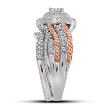 Load image into Gallery viewer, 14kt Two-tone Gold Diamond Elegance Bridal Wedding Ring Set Side View from Splendid Jewellery