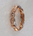 14kt Two - Tone Gold Diamond Flower Band Ring - A Captivating Floral Delight - Splendid Jewellery