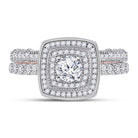 14kt Two - tone Gold Diamond Halo Bridal Wedding Ring Set - Splendid Elegance - Splendid Jewellery
