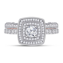 Load image into Gallery viewer, 14kt Two - tone Gold Diamond Halo Bridal Wedding Ring Set - Splendid Elegance - Splendid Jewellery