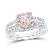 Load image into Gallery viewer, 14kt Two-tone Gold Diamond Harmony Bridal Wedding Ring Set - Top View