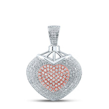 Load image into Gallery viewer, 14kt Two-tone Gold Diamond Heart &amp; Love Symbol Pendant: A Dazzling Expression of Affection by Splendid Jewellery - Top View