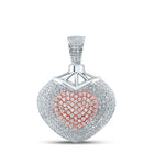 14kt Two-tone Gold Diamond Heart & Love Symbol Pendant: A Dazzling Expression of Affection by Splendid Jewellery - Top View