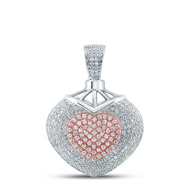 14kt Two-tone Gold Diamond Heart & Love Symbol Pendant: A Dazzling Expression of Affection by Splendid Jewellery - Top View