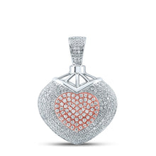 Load image into Gallery viewer, 14kt Two - tone Gold Diamond Heart &amp; Love Symbol Pendant: A Dazzling Expression of Affection by Splendid Jewellery - Splendid Jewellery