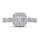 14kt Two - tone Gold Diamond Solitaire Bridal Wedding Engagement Ring with Sapphire Accent - Splendid Jewellery