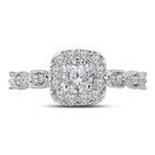 14kt Two - tone Gold Diamond Solitaire Bridal Wedding Engagement Ring with Sapphire Accent - Splendid Jewellery