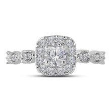 Load image into Gallery viewer, 14kt Two-tone Gold Diamond Solitaire Bridal Wedding Engagement Ring with Sapphire Accent - Front View