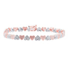 14kt Two - tone Gold Heart Diamond Bracelet - 7/8 Cttw - Splendid Jewellery - Splendid Jewellery