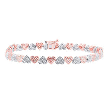 Load image into Gallery viewer, 14kt Two - tone Gold Heart Diamond Bracelet - 7/8 Cttw - Splendid Jewellery - Splendid Jewellery