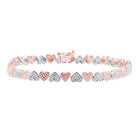 14kt Two - tone Gold Heart Diamond Bracelet - 7/8 Cttw - Splendid Jewellery - Splendid Jewellery