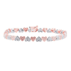 14kt Two - tone Gold Heart Diamond Bracelet - 7/8 Cttw - Splendid Jewellery - Splendid Jewellery