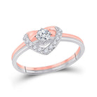 14kt Two - tone Gold Heart Diamond Bridal Wedding Ring Band Set 1/4 Cttw | Everlasting Love Collection - Splendid Jewellery