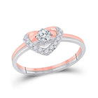 14kt Two - tone Gold Heart Diamond Bridal Wedding Ring Band Set 1/4 Cttw | Everlasting Love Collection - Splendid Jewellery