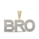 14kt Two - tone Gold Men's Diamond BRO Charm Pendant - 3 Cttw - Splendid Jewellery