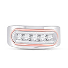 14kt Two - tone Gold Men's Diamond Faceted Single Row Band Ring 3/4 Cttw - Splendid Jewellery - Splendid Jewellery