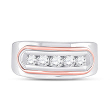 Load image into Gallery viewer, 14kt Two - tone Gold Men's Diamond Faceted Single Row Band Ring 3/4 Cttw - Splendid Jewellery - Splendid Jewellery