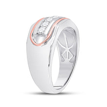 Load image into Gallery viewer, 14kt Two-tone Gold Men&#39;s Diamond Faceted Single Row Band Ring 3/4 Cttw - Splendid Jewellery - Side View