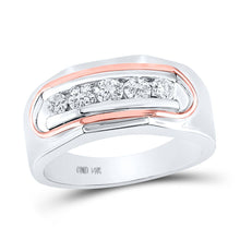 Load image into Gallery viewer, 14kt Two - tone Gold Men's Diamond Faceted Single Row Band Ring 3/4 Cttw - Splendid Jewellery - Splendid Jewellery