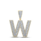 14kt Two - tone Gold Men's Diamond Initial Pendant - 1 - 1/3 Cttw - Splendid Jewellery