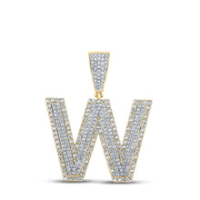 Load image into Gallery viewer, 14kt Two - tone Gold Men's Diamond Initial Pendant - 1 - 1/3 Cttw - Splendid Jewellery