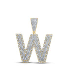 14kt Two - tone Gold Men's Diamond Initial Pendant - 1 - 1/3 Cttw - Splendid Jewellery