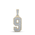 14kt Two - tone Gold Men's Diamond Number 9 Charm Pendant - 1 - 5/8 Cttw | Splendid Jewellery - Splendid Jewellery