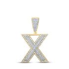 14kt Two - tone Gold Men's Diamond X Initial Letter Charm Pendant - 7/8 Cttw | Splendid Jewellery - Splendid Jewellery