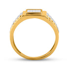 14kt Two - tone Gold Mens Princess Diamond Ribbed Cluster Ring 1/4 Cttw - A Majestic Statement of Masculine Elegance - Splendid Jewellery