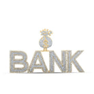 14kt Two - tone Gold Men's Round Diamond BANK Money Bag Charm Pendant - 3 - 7/8 Cttw | Splendid Jewellery - Splendid Jewellery