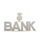 14kt Two - tone Gold Men's Round Diamond BANK Money Bag Charm Pendant - 3 - 7/8 Cttw | Splendid Jewellery - Splendid Jewellery